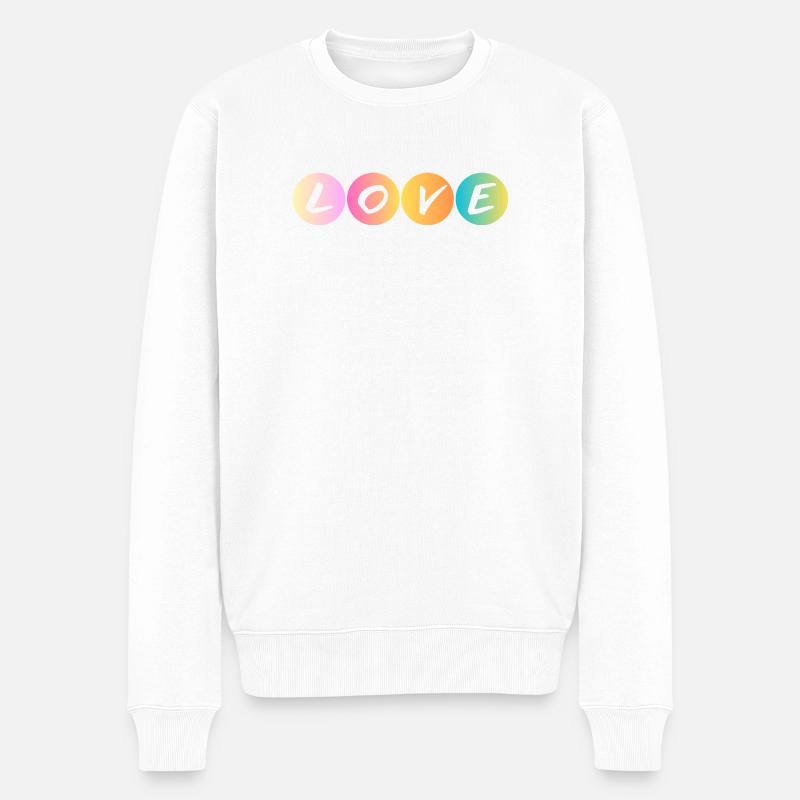 Love - Liebe - Ti amo - Männer Premium Bio Pullover - Weiß