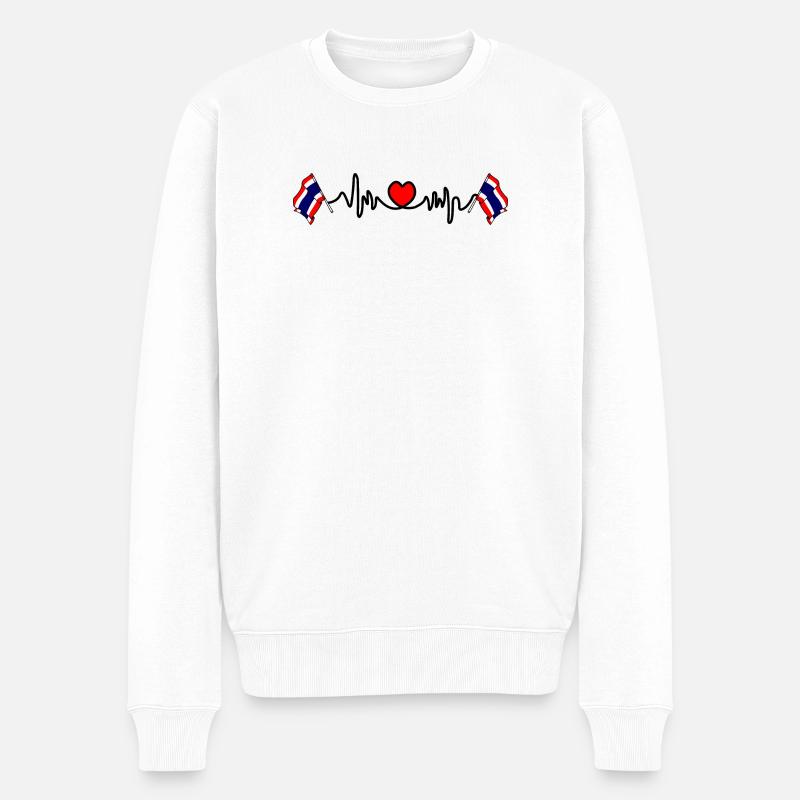 Herzfrequenz-Cardio für Thailand - Männer Premium Bio Pullover - Weiß