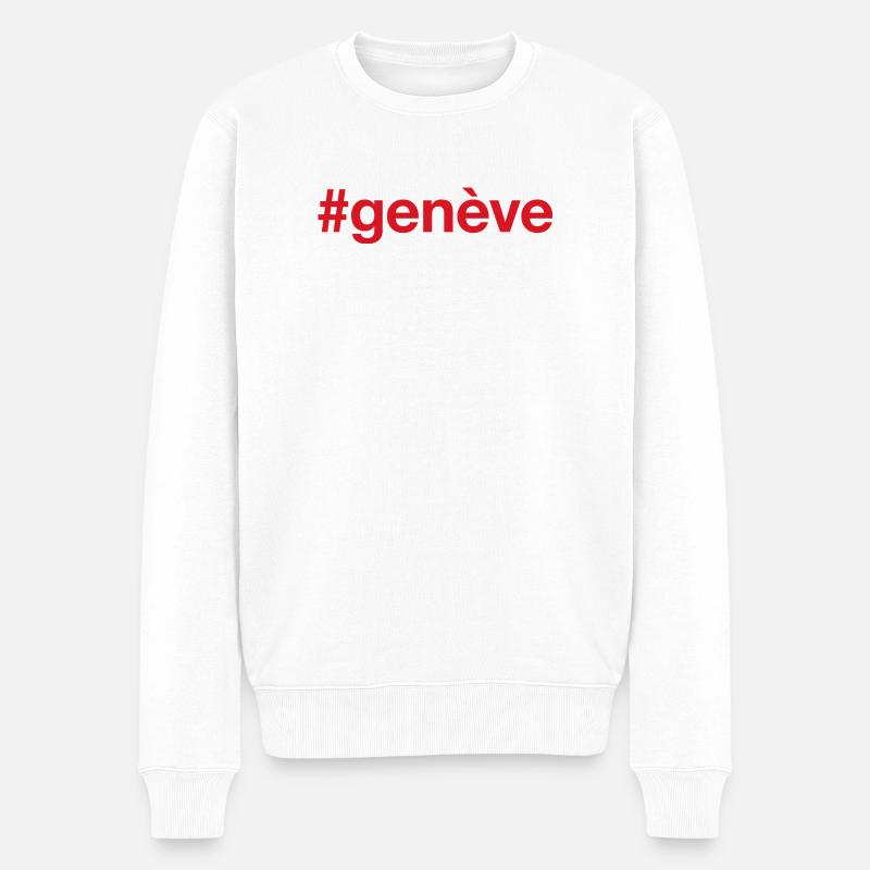 GENEVE Genf Suisse Schweiz - Männer Premium Bio Pullover - Weiß