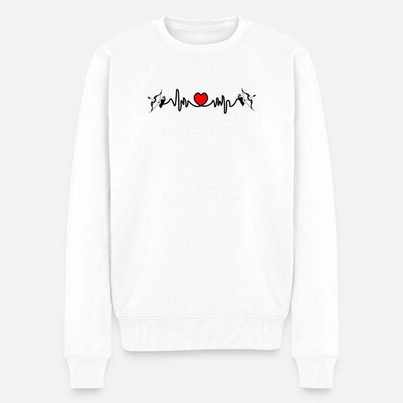 Fréquence cardiaque cardio Sagittaire Sagittaire - Pull Premium bio Homme - blanc