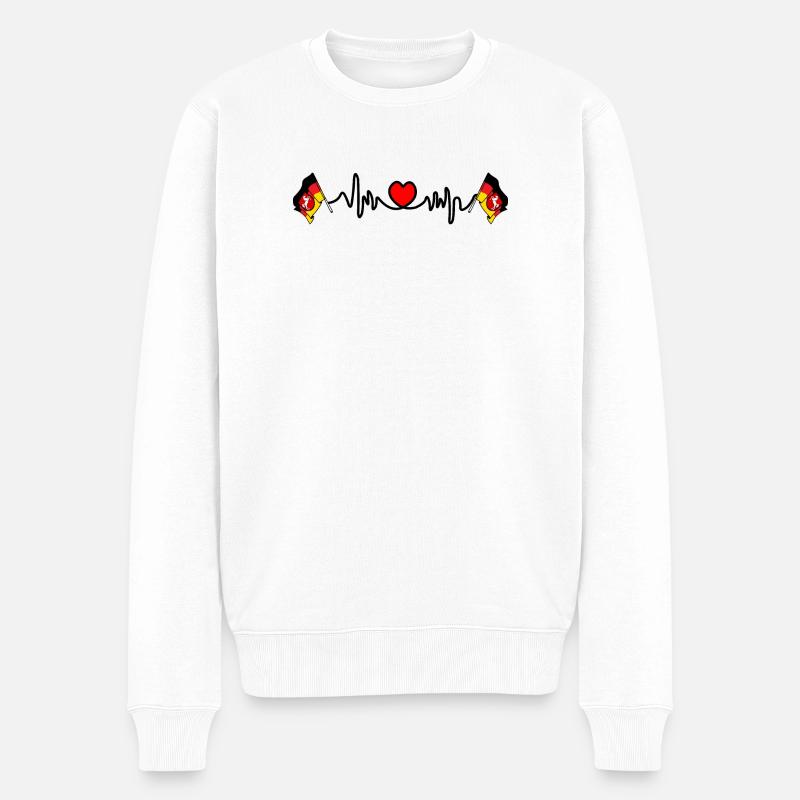 Fréquence cardiaque cardio Basse-Saxe - Pull Premium bio Homme - blanc