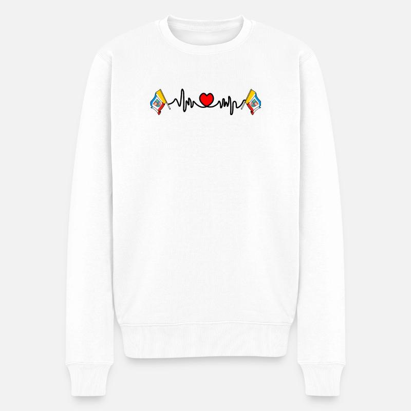 Herzfrequenz-Cardio für Holy Cross - Männer Premium Bio Pullover - Weiß