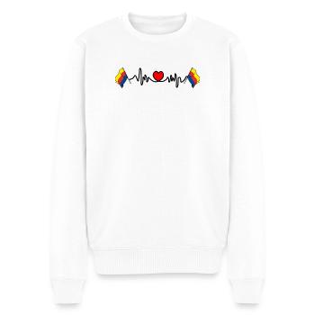 Herzfrequenz-Cardio für die Provinz Nordholland - Männer Premium Bio Pullover - Weiß - Vorne - Thijin (182cm)