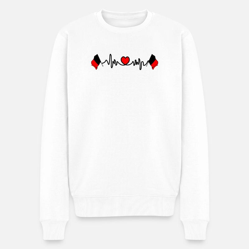 Herzfrequenz-Cardio für Namur Belgien - Männer Premium Bio Pullover - Weiß