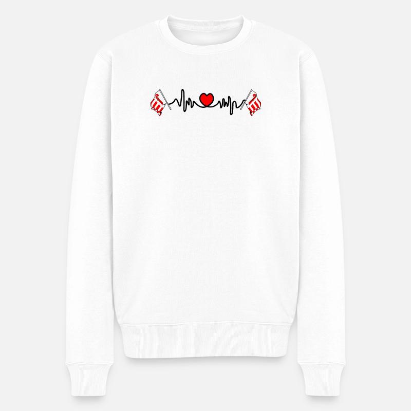Herzfrequenz-Cardio für Jura Schweiz - Männer Premium Bio Pullover - Weiß