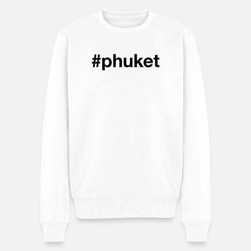 PHUKET Hashtag - Männer Premium Bio Pullover - Weiß