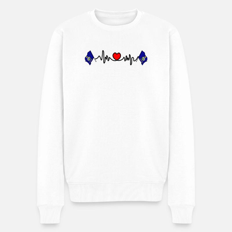 Herzfrequenz-Cardio für Kansas - Männer Premium Bio Pullover - Weiß