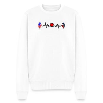 Cardio cardiaque avec drapeau des États-Unis et drapeau de l’Utah - Pull Premium bio Homme - blanc - Devant - Thijin (182cm)