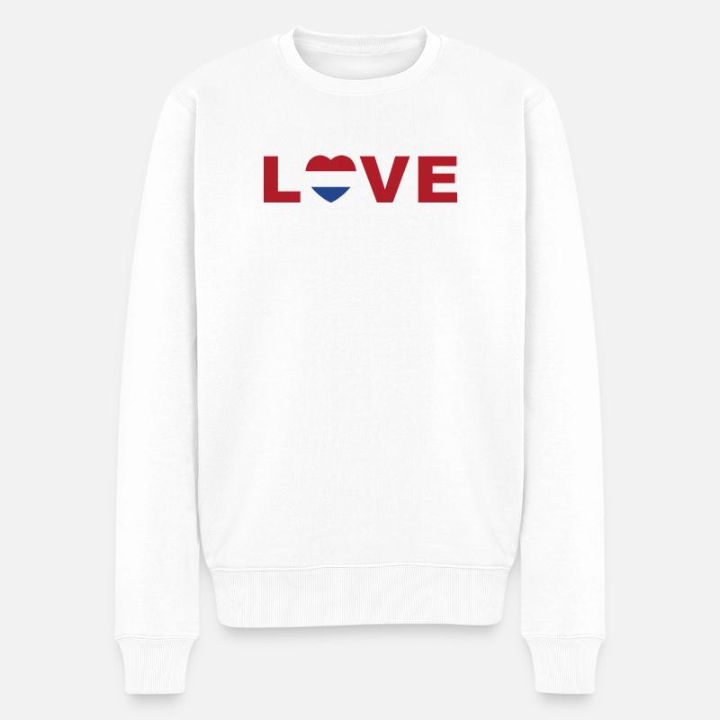 Frühlingsviertel Motiv mit Herzmotiv - Männer Premium Bio Pullover - Weiß