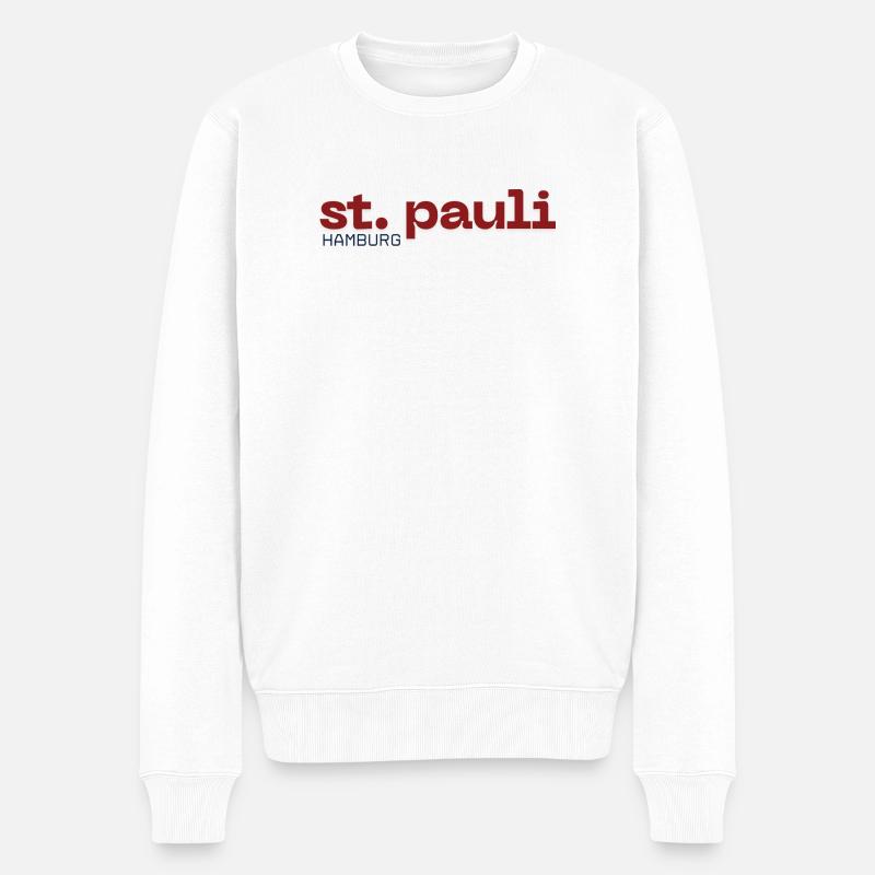St. Pauli Hambourg beau design simple - Pull Premium bio Homme - blanc
