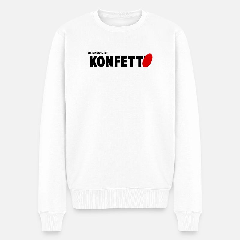 Konfetto - Männer Premium Bio Pullover - Weiß