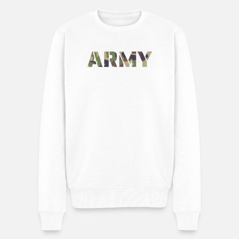 ARMY Swiss TAZ90 - Männer Premium Bio Pullover - Weiß