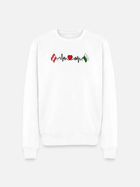 Steiermark-Flaggen mit Herzschlag - Männer Premium Bio Pullover - Weiß