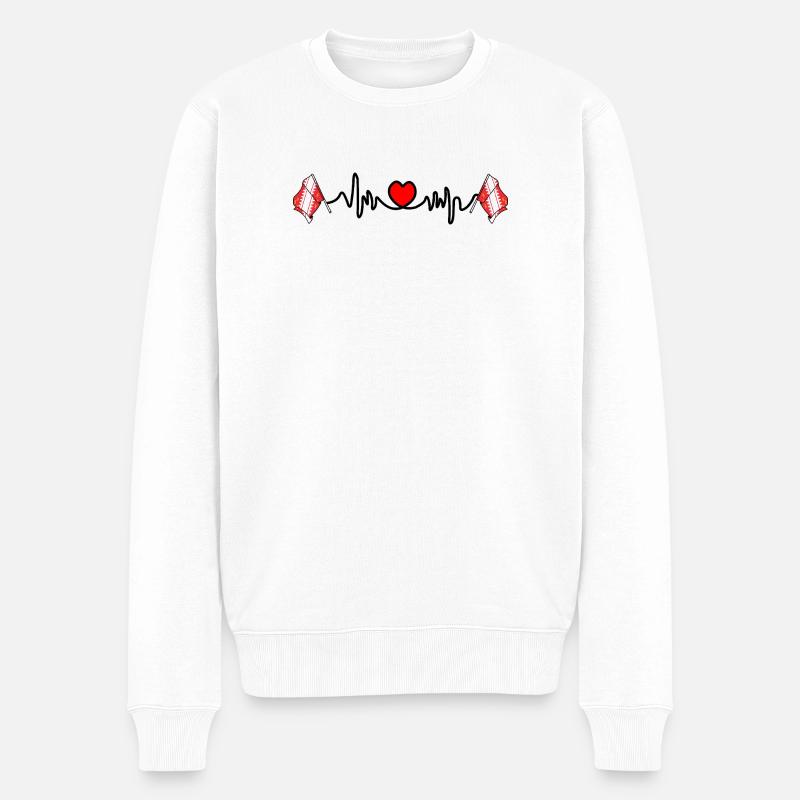 Elsass-Herzschlag-Design - Männer Premium Bio Pullover - Weiß