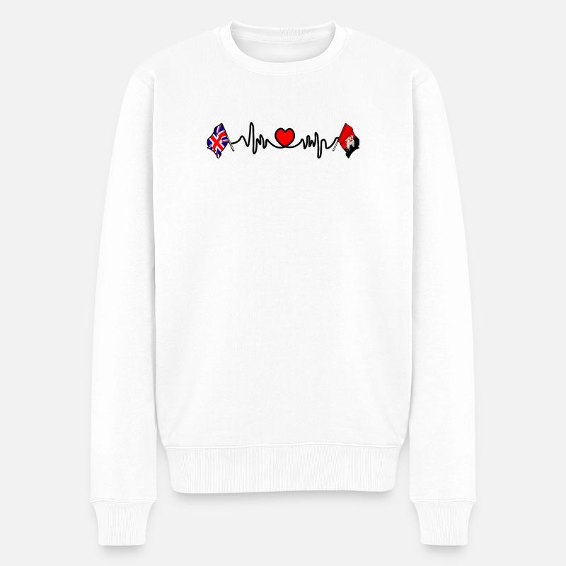 Buckinghamshire & Großbritannien Herzschlag - Männer Premium Bio Pullover - Weiß