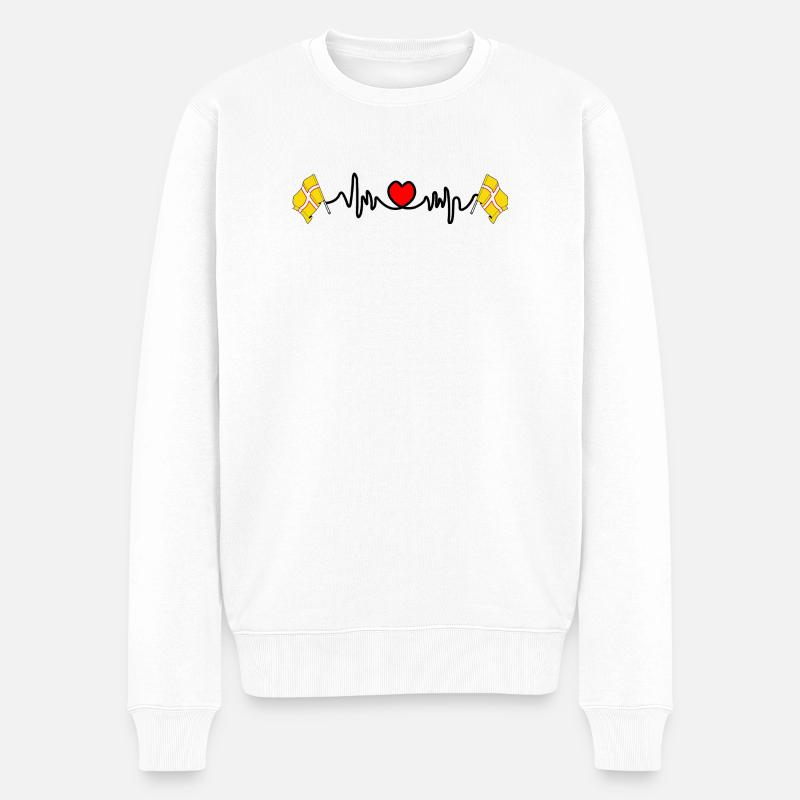 Dorset-Herzfrequenz - Männer Premium Bio Pullover - Weiß