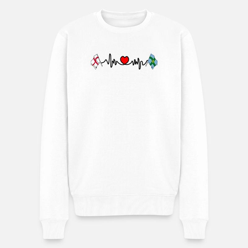 Cœur du Derbyshire & Angleterre - Pull Premium bio Homme - blanc