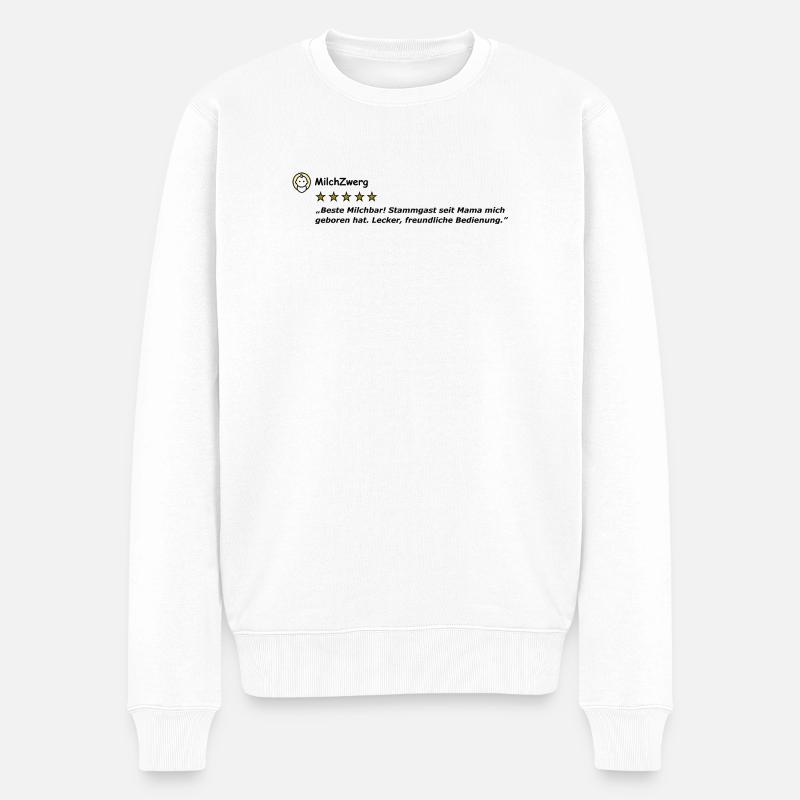 milchZwerg - Männer Premium Bio Pullover - Weiß