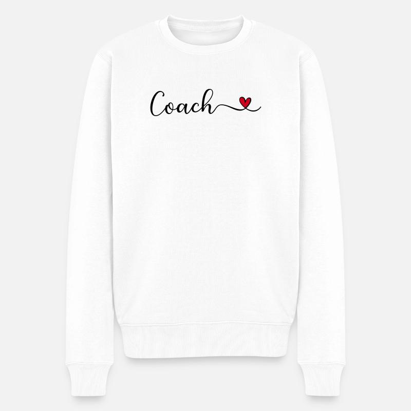 Coach - Männer Premium Bio Pullover - Weiß