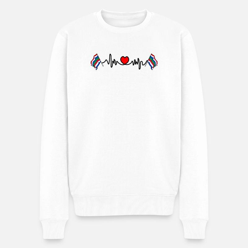 Schier Heartbeat – Island Pride - Männer Premium Bio Pullover - Weiß
