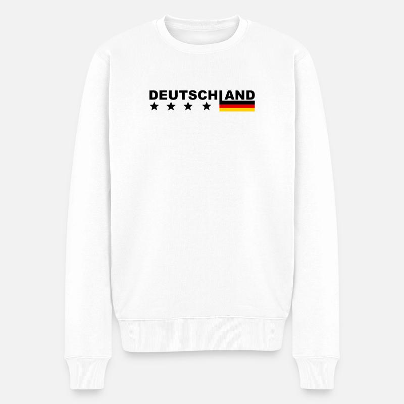 Flaggenstern Deutschland Muster - Männer Premium Bio Pullover - Weiß
