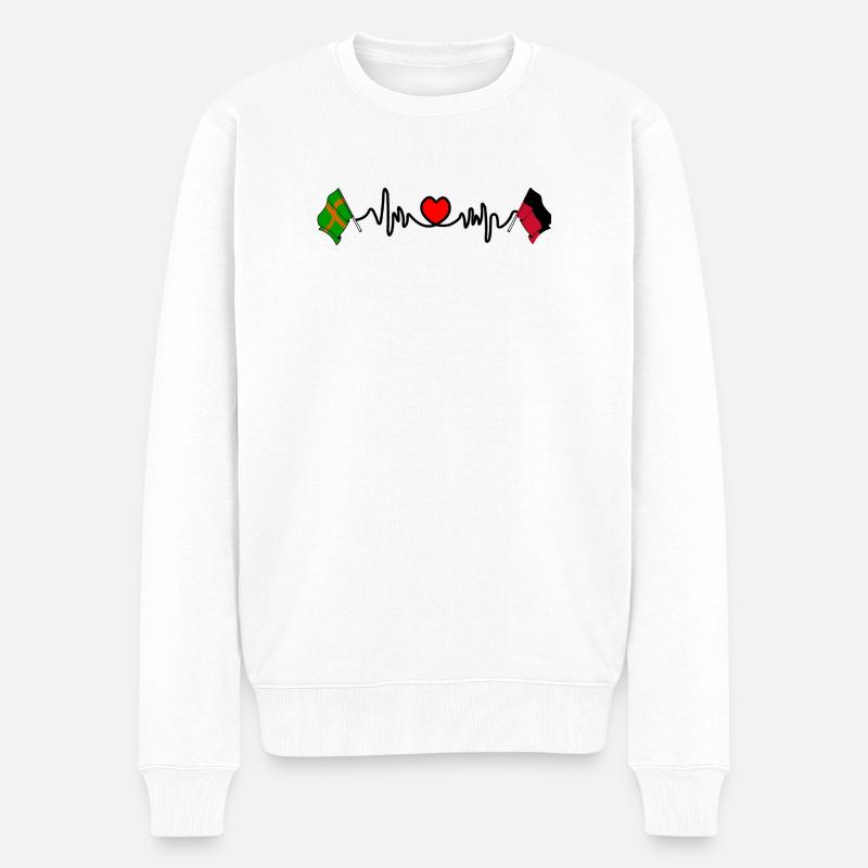 Nijmeger Herzschlag-Flaggen - Männer Premium Bio Pullover - Weiß