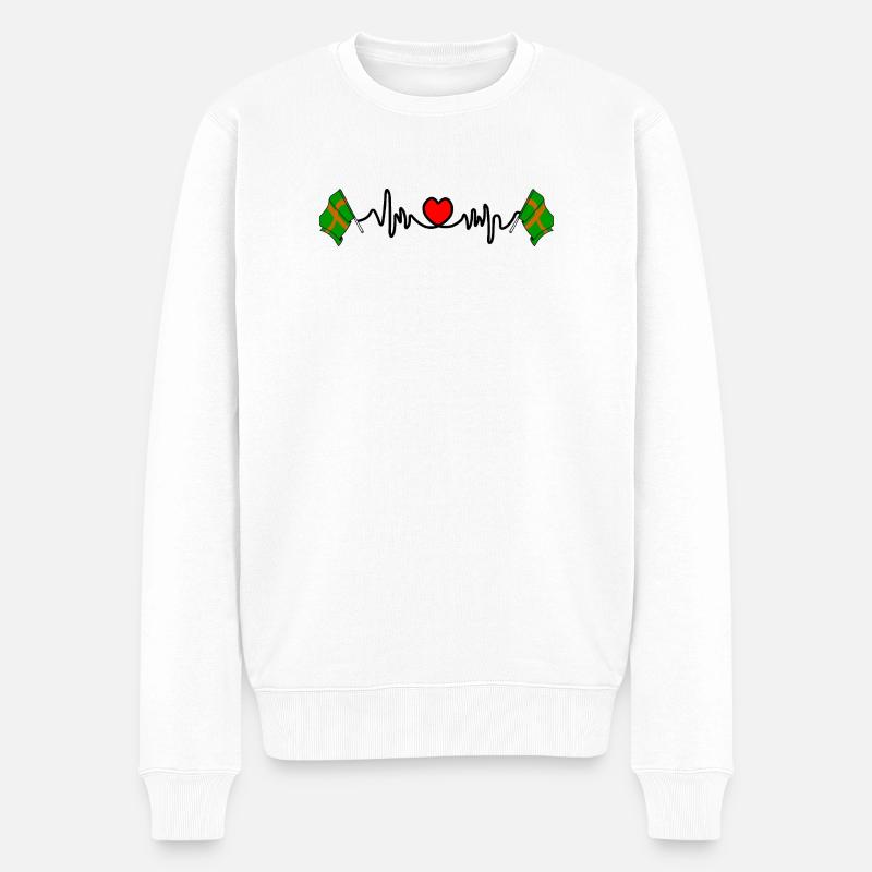 Nijmeger Wandelherzschlag - Männer Premium Bio Pullover - Weiß