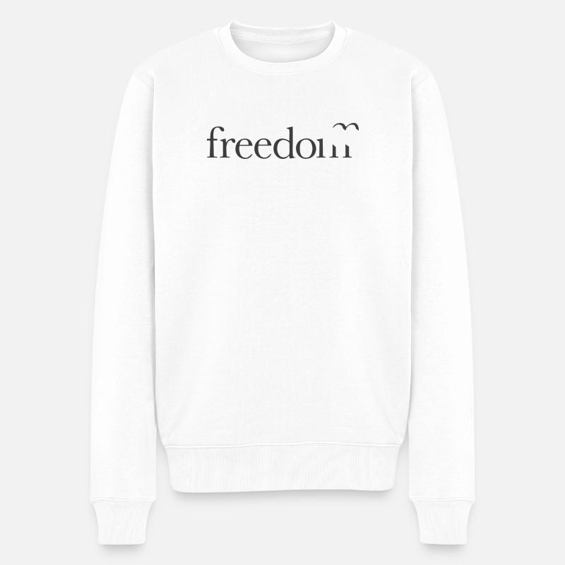 Freedom - Männer Premium Bio Pullover - Weiß