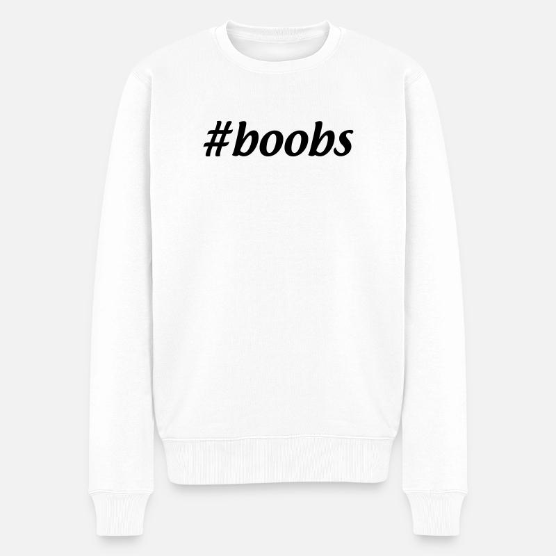#boobs - Männer Premium Bio Pullover - Weiß
