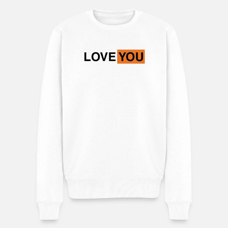 Je t’aime dans le style Hub - Pull Premium bio Homme - blanc