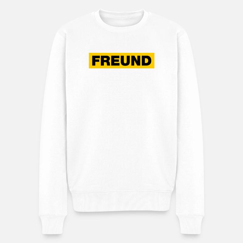 Freund - Männer Premium Bio Pullover - Weiß