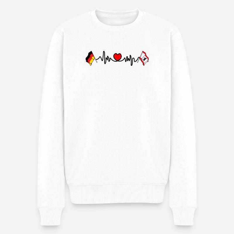 Cardio cardiaque Drapeau Allemagne, Berlin - Pull Premium bio Homme - blanc