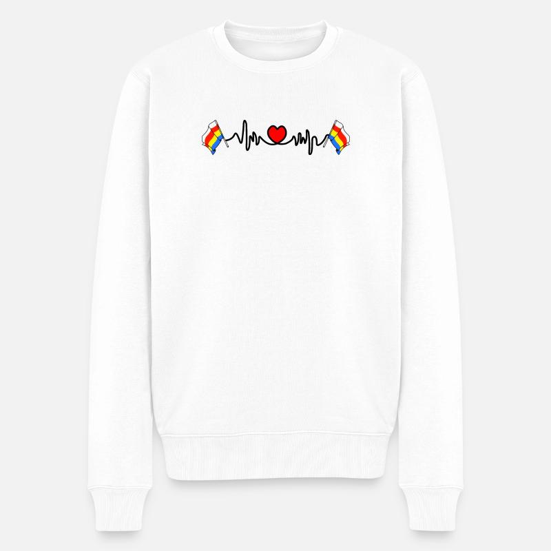 Cardio de fréquence cardiaque pour Podlaskie - Pull Premium bio Homme - blanc