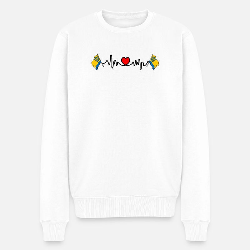 Herzfrequenz-Cardio für Oppeln - Männer Premium Bio Pullover - Weiß