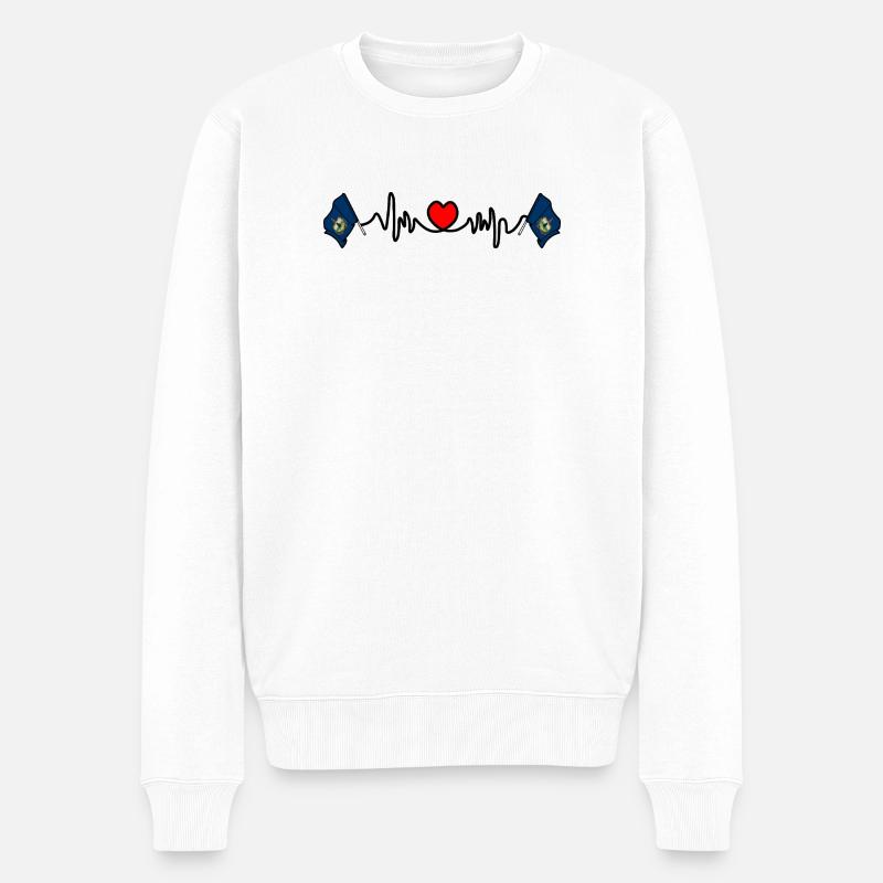 Herzfrequenz-Cardio für Vermont - Männer Premium Bio Pullover - Weiß