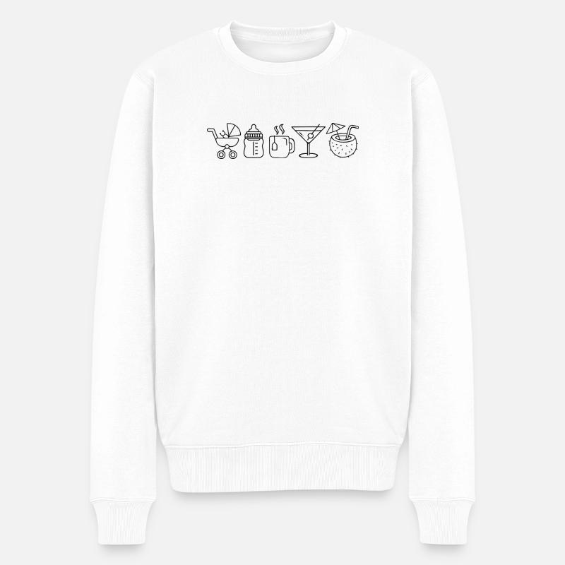 Ikone Mama-Leben - Männer Premium Bio Pullover - Weiß