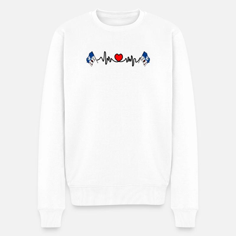 Conception de la fréquence cardiaque Jämtland - Pull Premium bio Homme - blanc