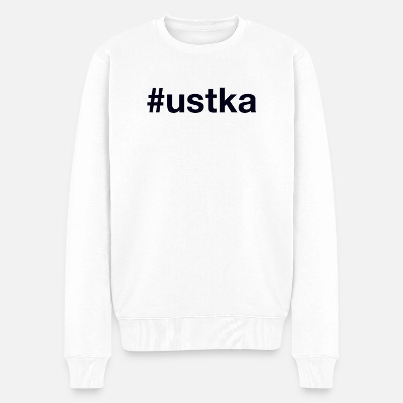 Ustka Polska Polen - Männer Premium Bio Pullover - Weiß