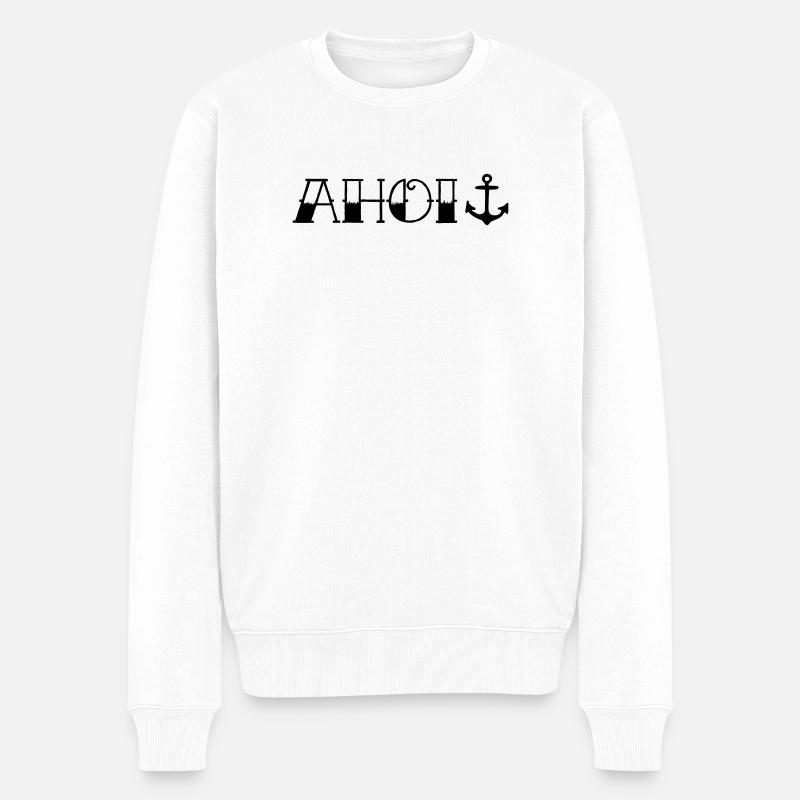 Ahoi Anker - Männer Premium Bio Pullover - Weiß