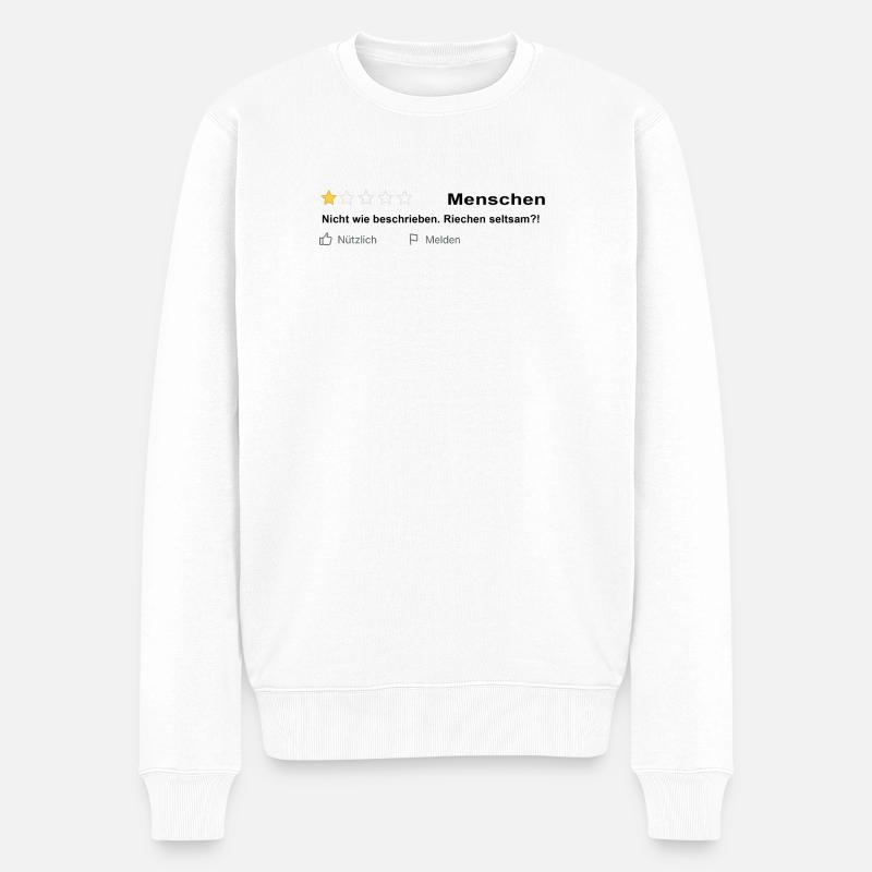 Menschen Bewertung - Riechen seltsam  - Männer Premium Bio Pullover - Weiß