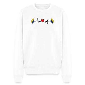 Drapeau de Durham avec battement de cœur - Pull Premium bio Homme - blanc - Devant - Thijin (182cm)
