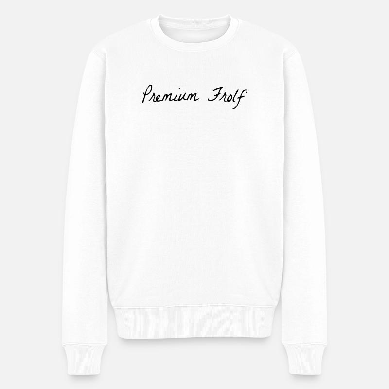 Premium Frolf Disgolf - Männer Premium Bio Pullover - Weiß