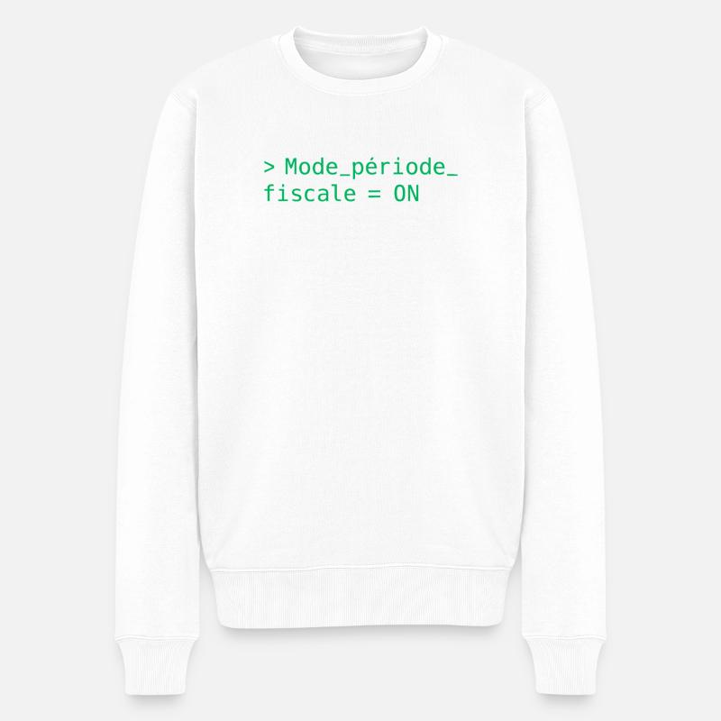 Période fiscale : chargement lent, café rapide - Pull Premium bio Homme - blanc