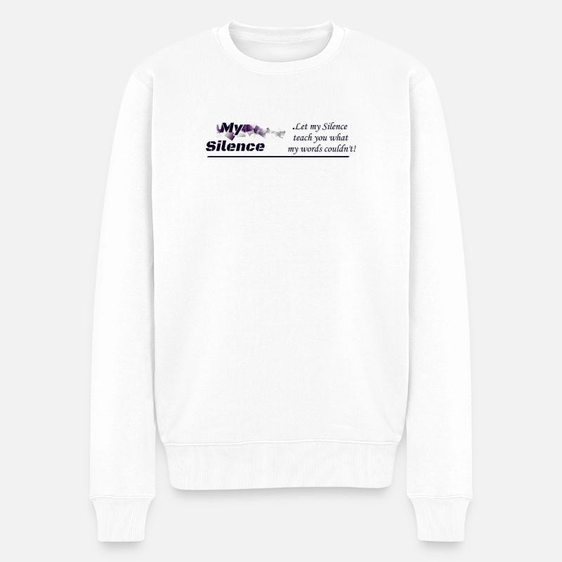 My Silence, Kleidungsdesign - Männer Premium Bio Pullover - Weiß