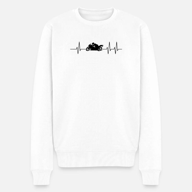 motocyclette - Pull Premium bio Homme - blanc