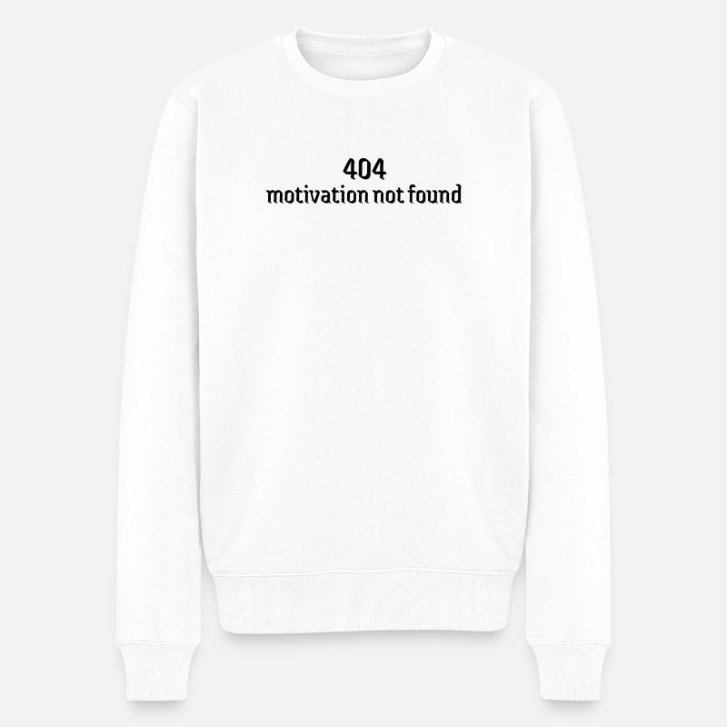 404 motivation not found depressionen schwach - Männer Premium Bio Pullover - Weiß