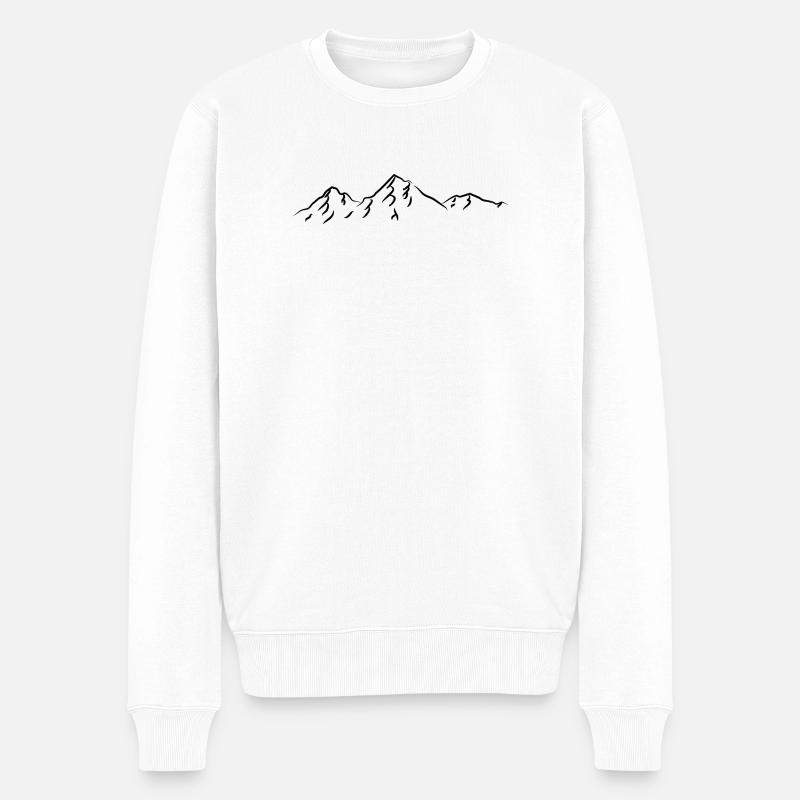 Berg Berge Wandern - Männer Premium Bio Pullover - Weiß
