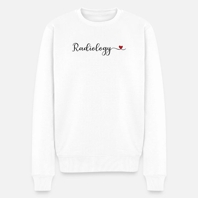 Radiologie Schriftzug mit Herz - Männer Premium Bio Pullover - Weiß