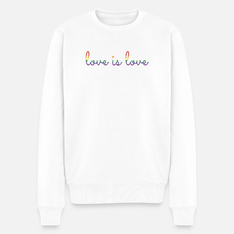 love is love - Männer Premium Bio Pullover - Weiß