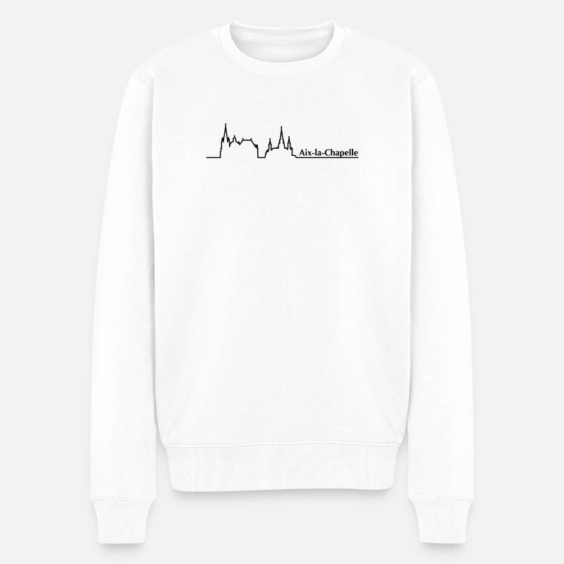 Aachen Skyline - Männer Premium Bio Pullover - Weiß